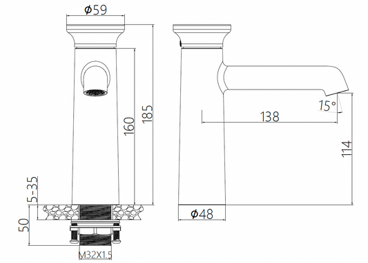 Wash Basin Mixer - French Gold