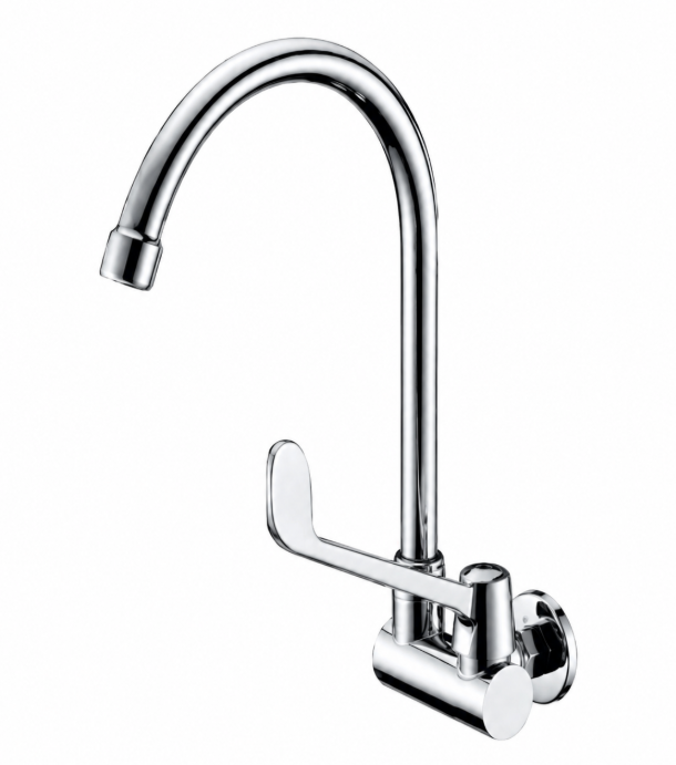 Elbowline Wall Sink Tap - Chrome