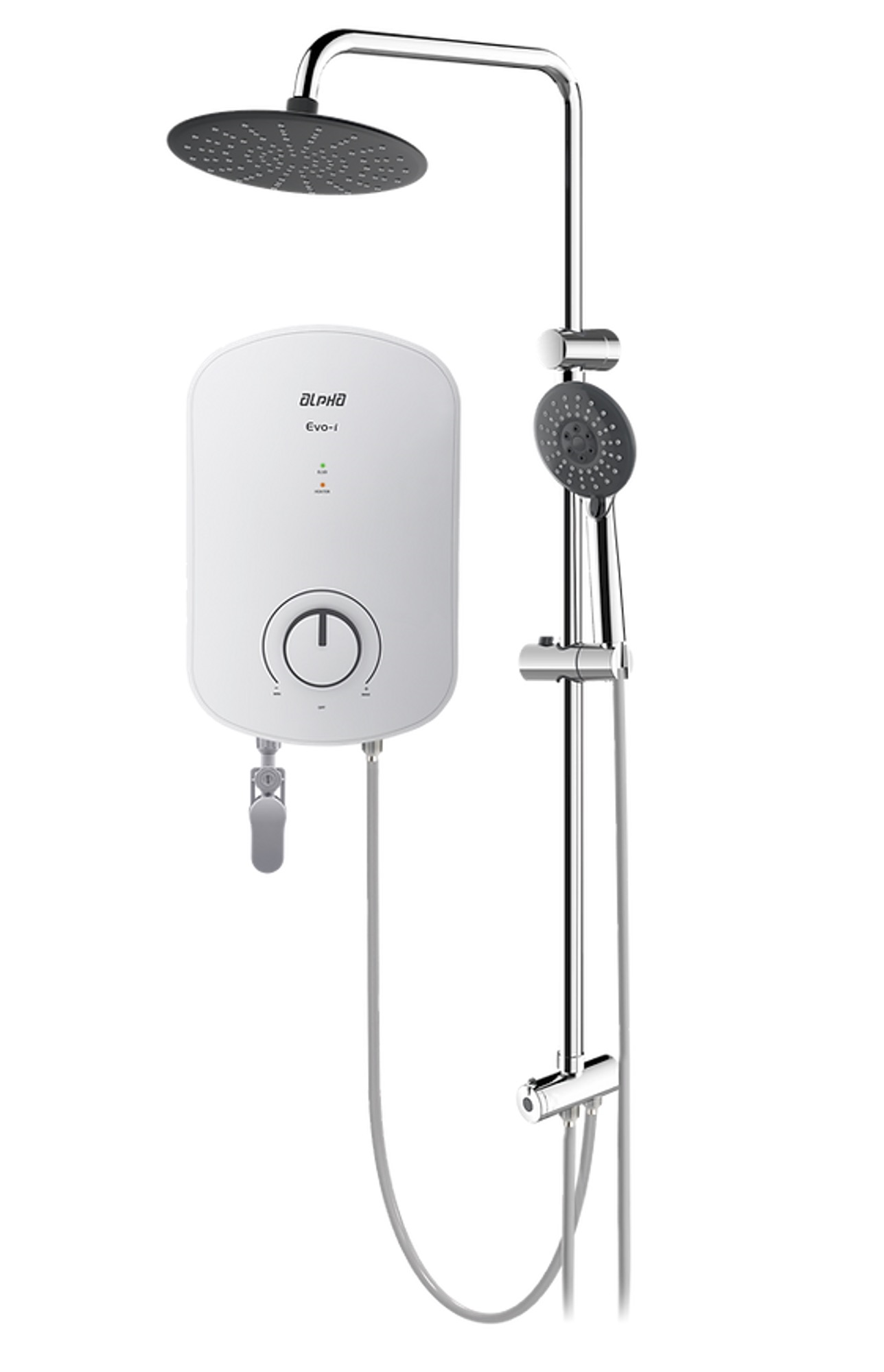 Instant Water Heater c/w Rain Shower (DC) - Matt Black