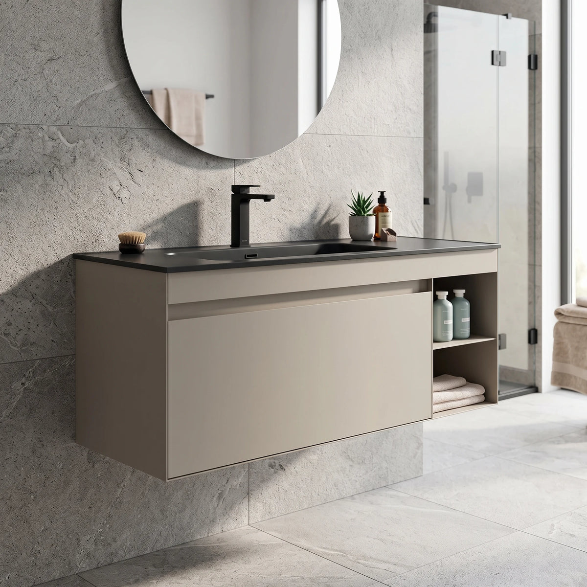 Main Basin Cabinet Set in a room setting
