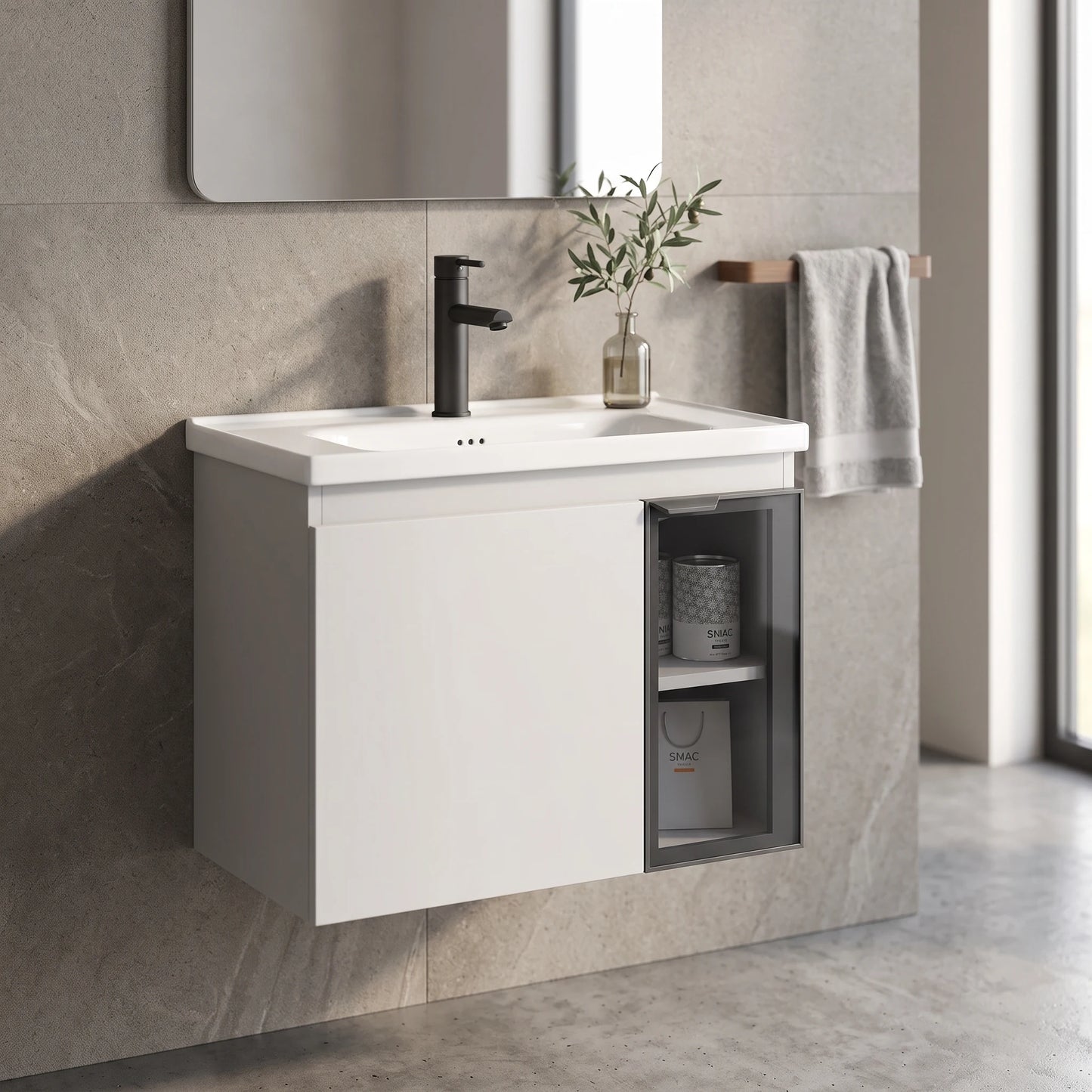 Aluminium Basin Cabinet Set in a room setting