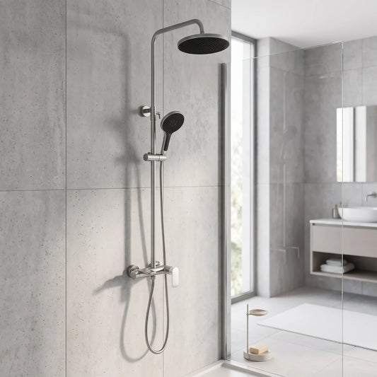 Exposed Shower Set - Chrome in a room setting