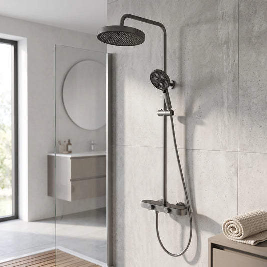 Exposed Shower Bar Set in a room setting