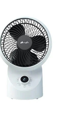 Alpha Motto Desk Fan 360 7'' - 4 Speed Remote Black & White