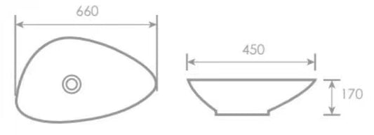 Irregular Above Counter Wash Basin - White