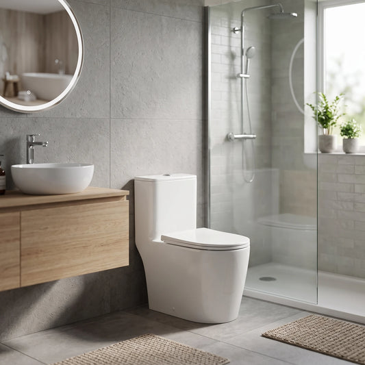 PURA Siphonic Rimless WC Complete Set (S-300mm) - White in a room setting