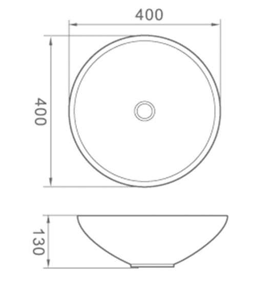 Round Above Counter Wash Basin - Gold
