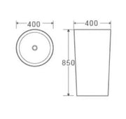 Free Standing Wash Basin c/w Waste - Marble White
