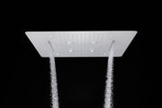 Three Function Rectangle Overhead Rain Shower - Grey