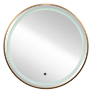 Round LED Mirror c/w Gold Aluminium Frame Ø600mm