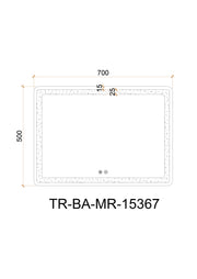 Rectangle LED Mirror c/w Anti-Fog & Touch Sensor L500 x 700mm