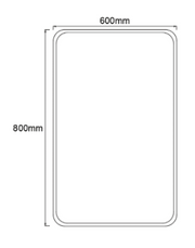 Tora Stainless Steel Frame Mirror L600 x H800mm