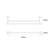 SUS304 Double Towel Bar - Matt Black