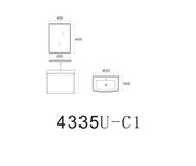 Main Basin Cabinet c/w Mirror, Glass Shelf and Rack