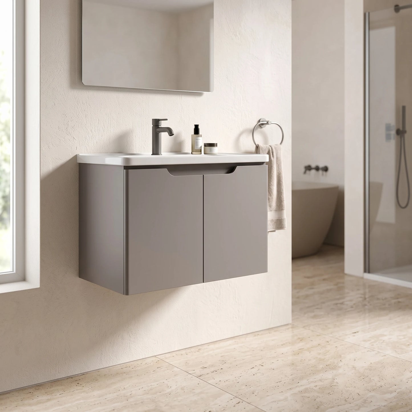 Basin Cabinet Set in a room setting