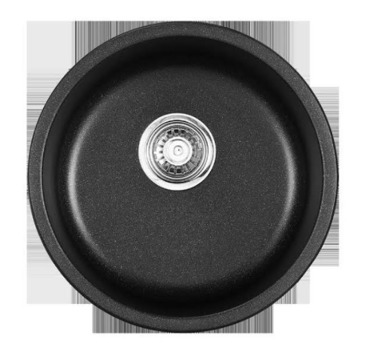 Round Granitetech Kitchen Sink - Black