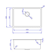 SUS304 Single Bowl Sink c/w roll up rack & basket - Nano Black