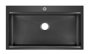 SUS304 Single Bowl Sink c/w chopping board & basket - Nano Black