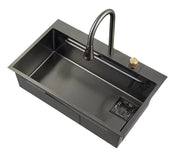 SUS304 Single Bowl Mini Nano Kitchen Sink SB-18604 c/w Tray, Basket and Chopping Board c/w PM-18605 Waterfall Pillar Mixer