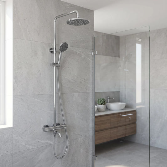 Exposed Shower Bar Set in a room setting