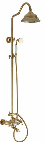 Brass Exposed Shower Bar Set - Chrome