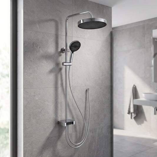 SUS304 Exposed Shower Bar Set (for Instant Water Heater used) - Chrome in a room setting