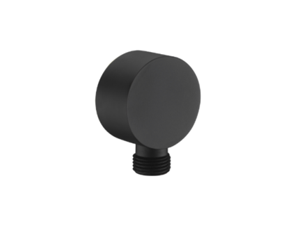 Round Shower Elbow - Black Matt