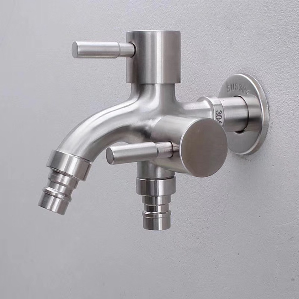 SUS304 Two Way Hose Bib Tap