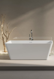 Sleek white freestanding bath tub adds a modern calm vibe to any bathroom in Malaysia