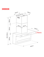 SENZ STELLA L Shape Design Heat Pro intelClean Cooker Hood