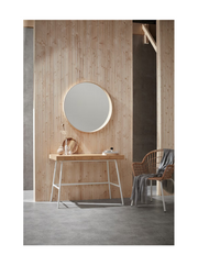 Tora Mirror with Frame Venner Dia 600mm (White Wood)