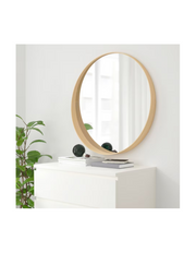 Tora Mirror with Frame Venner Dia 600mm (White Wood)