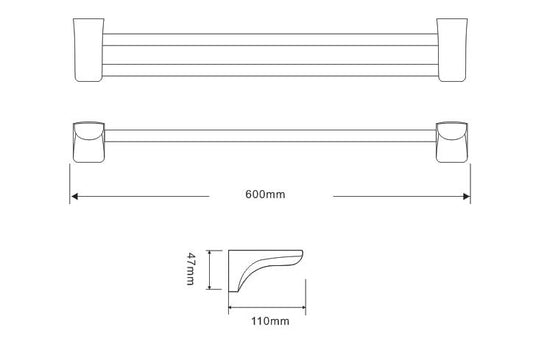 SUS304 Towel Bar - Grey