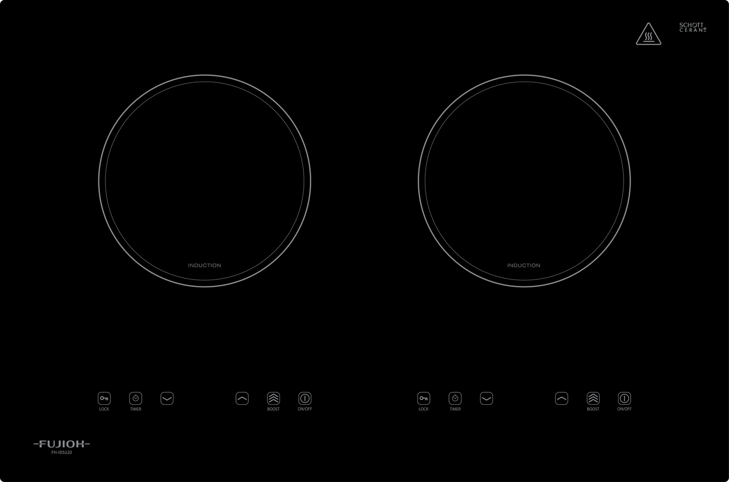 Fujioh Induction Hob (2 Zone) - Ceramic Glass