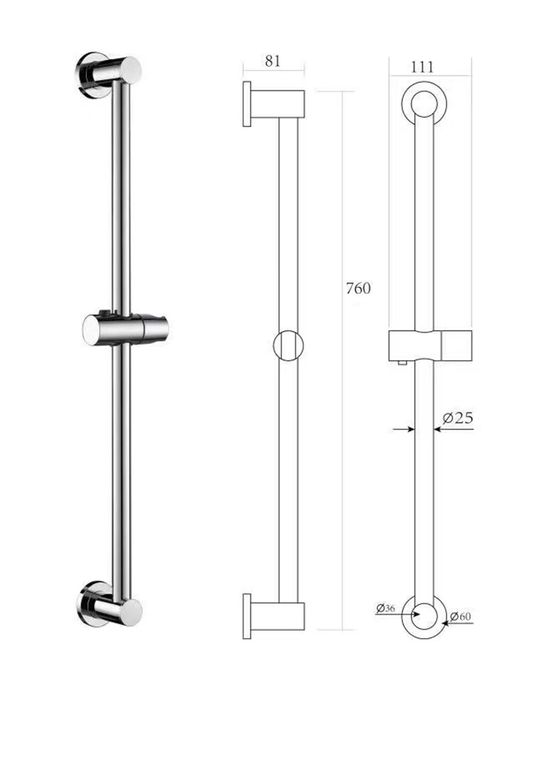 Shower Bar Set - Satin