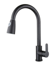 Single Lever Pull-Down Pillar Sink Mixer - Black Matt