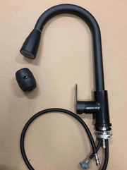 Single Lever Pull-Down Pillar Sink Mixer - Black Matt