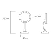 LED Magnifying Mirror - Black & Gold