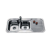SUS304 Double Bowl With Double Drainer Kitchen Sink