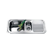 SUS304 Double Bowl With Drainer Kitchen Sink