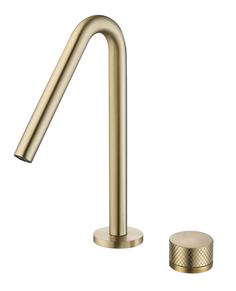 2 Hole Wash Basin Mixer - Matt Gold