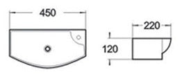 TREVI Wall Hung Wash Basin c/w Fixing Bolts - White