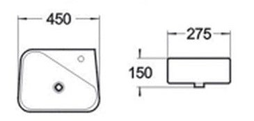 LYDIA Wall Hung Wash Basin c/w Fixing Bolts - White