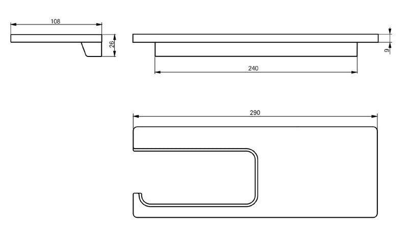 SUS304 Paper Holder with Shelf - Polish