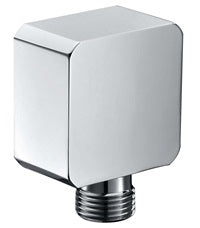 Brass Square Shower Elbow - Chrome