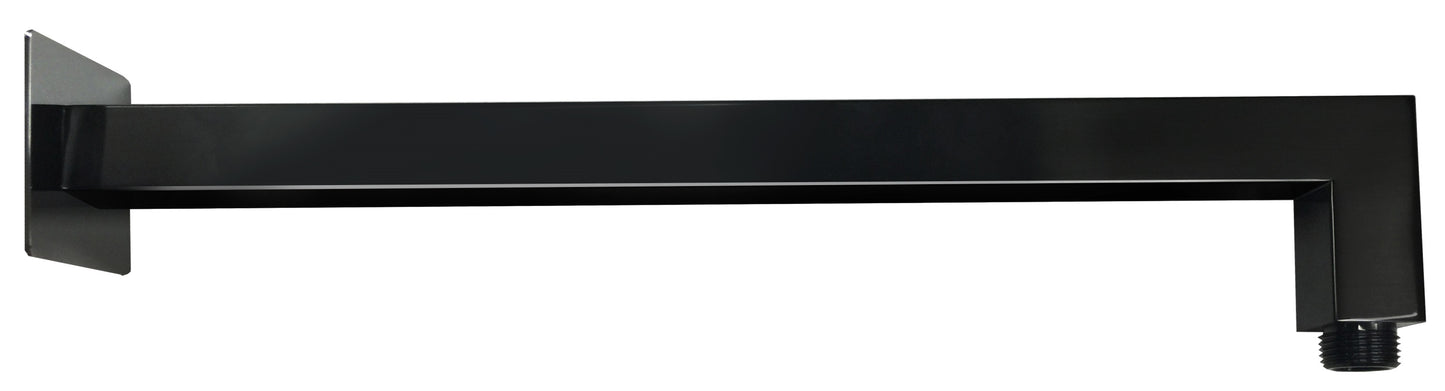 Brass Shower Arm Black Matt c/w Flange - Grey