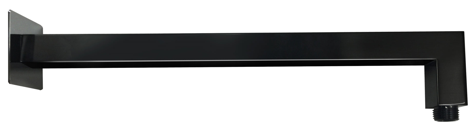 Brass Shower Arm Black Matt c/w Flange - Grey