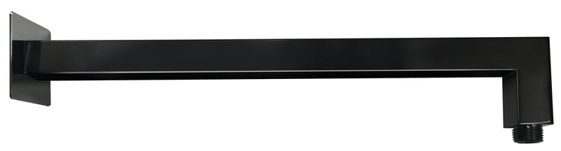 Brass Shower Arm Black Matt c/w Flange - Grey