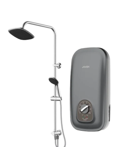 Instant Water Heater with Rain Shower - Dark Grey