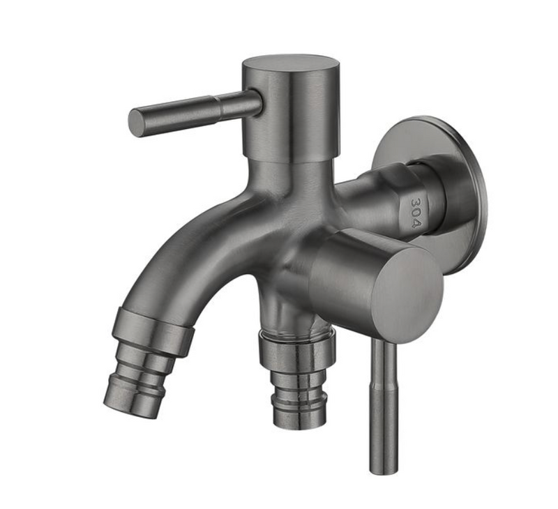 SUS304 Two Way Hose Bib Tap